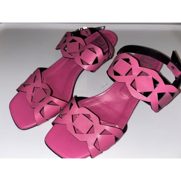 Emanuele Crasto Shoes - Emanuele Crasto Pink Strappy Heel Sandals Made In Italy Leather Size 9-9.5